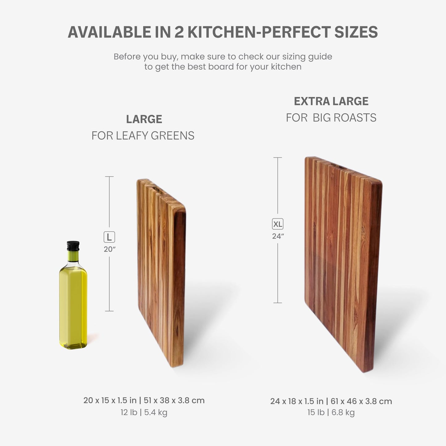 Teakhaus Cutting Board - Large (L) Teak Wood Cutting Board 20”L x 15”W x 1.5” Thick - Sustainably Harvested and FSC Certified - Knife Friendly with Natural Oil Finish