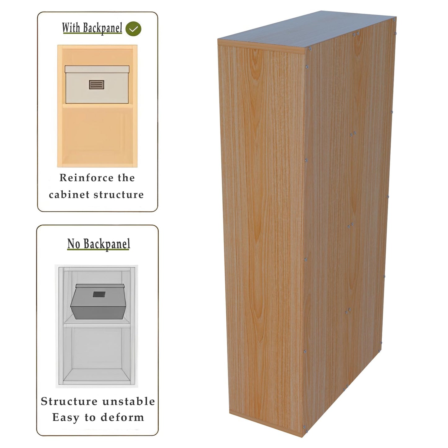 OSCHF 8-Cube Storage Shelf Bookcase - Wooden 4-Tier Floor Standing Open Bookshelf for Home and Office, Display Cabinet, Oak