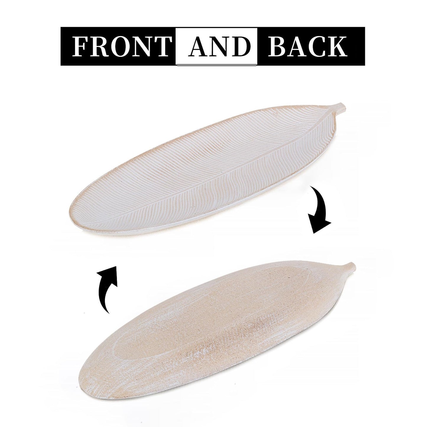 Hanobe Leaf Wooden Decorative Tray: Leaf Shaped Wood Key Tray Decor Plate Bowl for Crystal Candle