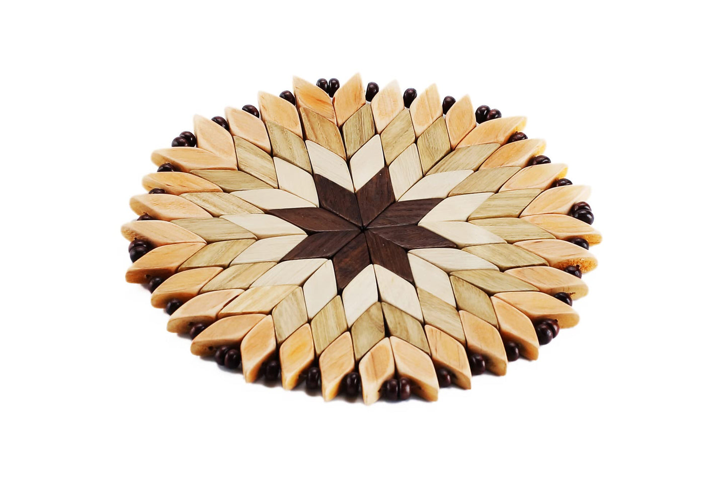 Set of 2 Large Handmade Wooden Trivets for Hot Dishes - Diameter 9" and 7"- Big Coasters and Hot Pads - Great Kitchen Gift Idea - by SPL Woodcraft Ukraine