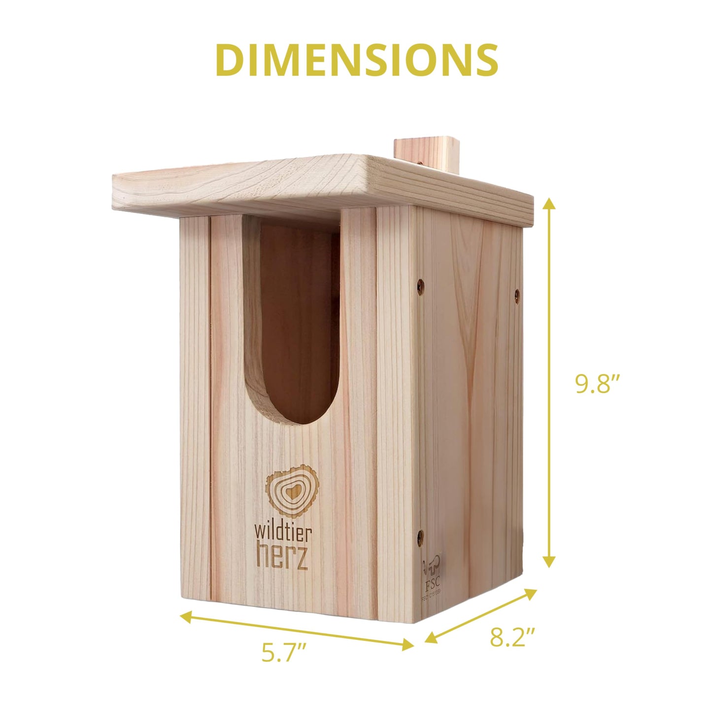 Wildlife Heart I Bird Nestheline Deals Made of Solid Wood - Screwed, Nesting Boxes for Birds, Nesting Box red throats, Bird House Incubator for Birds, birded Box Weatherproof