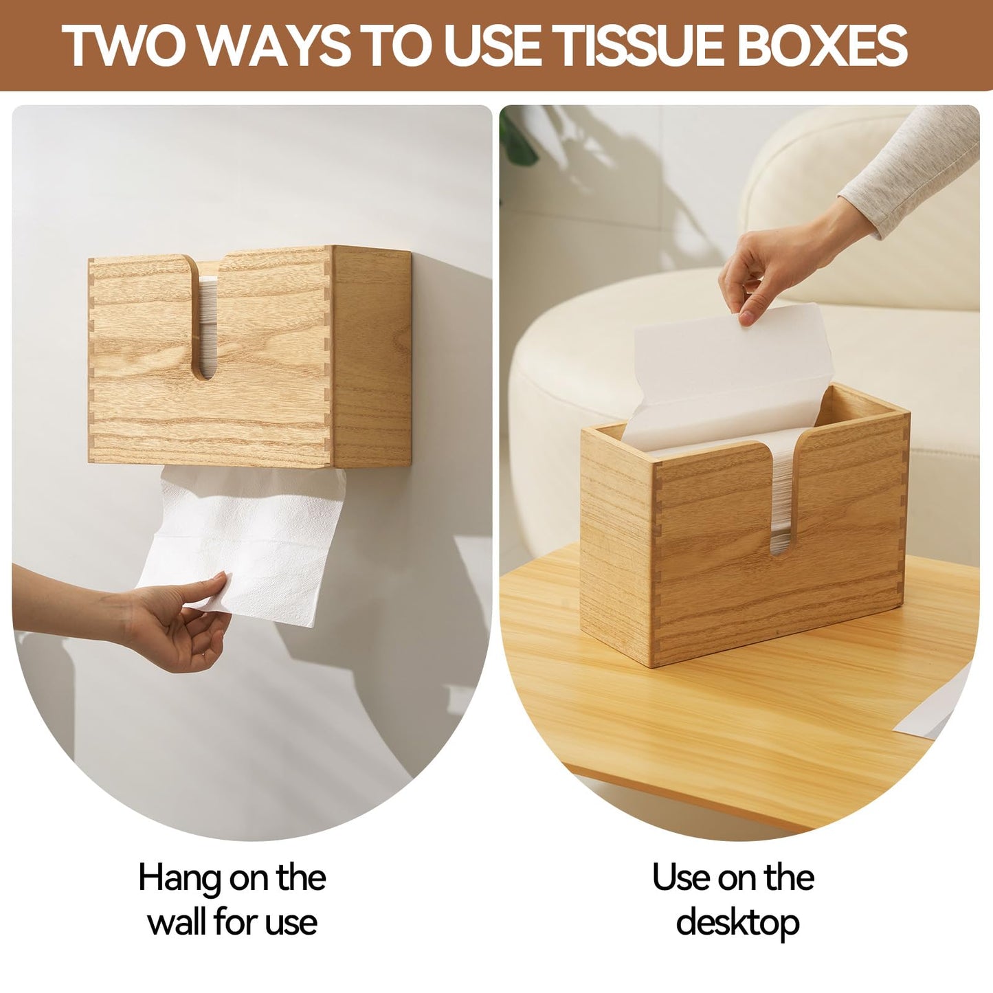 KIRIGEN Multifold Paper Towel Dispenser, Wall Mount or Countertop Natural