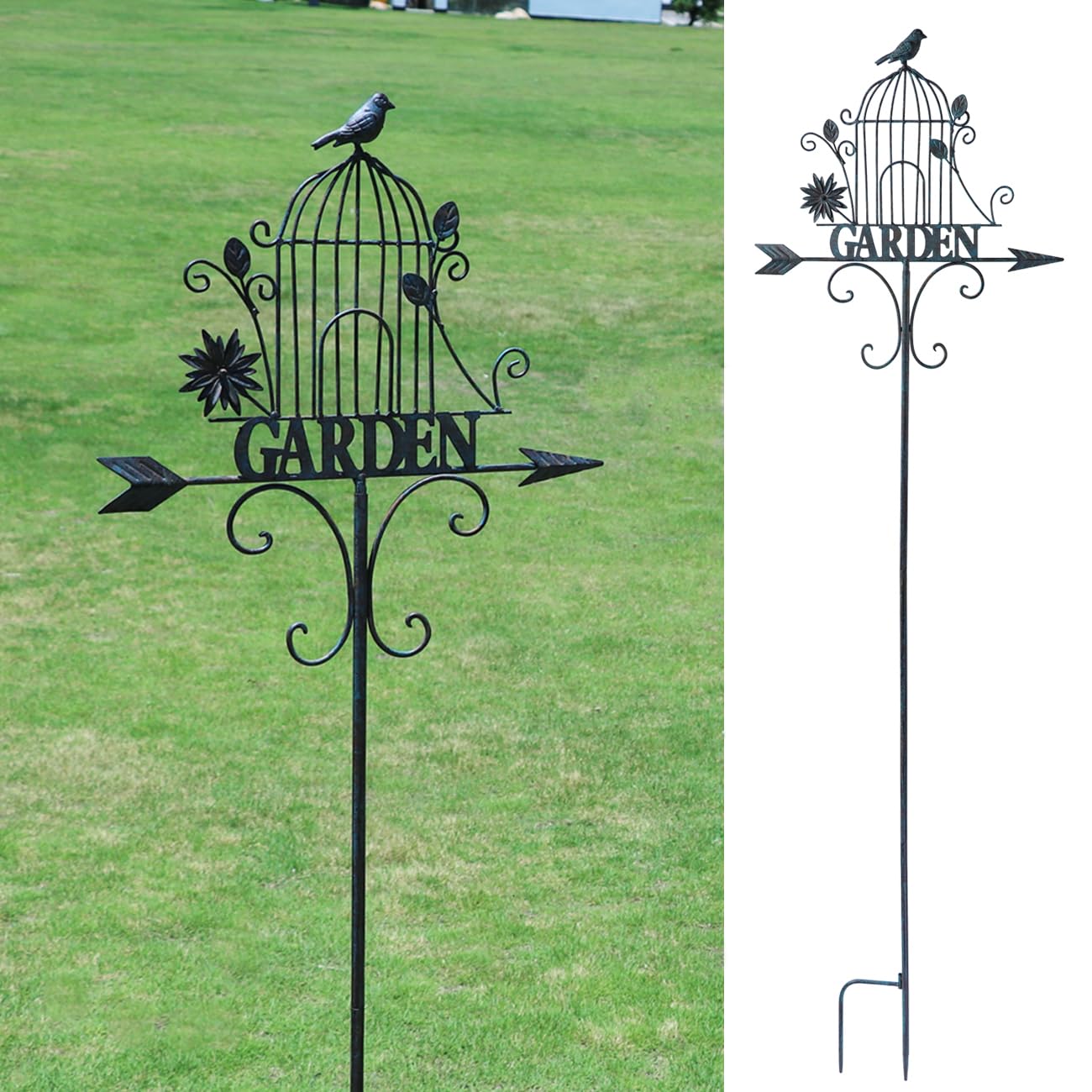 Decorative Garden Stakes，Metal Garden Sign for Outdoor Lawn Backyard Porch Pathway Decor