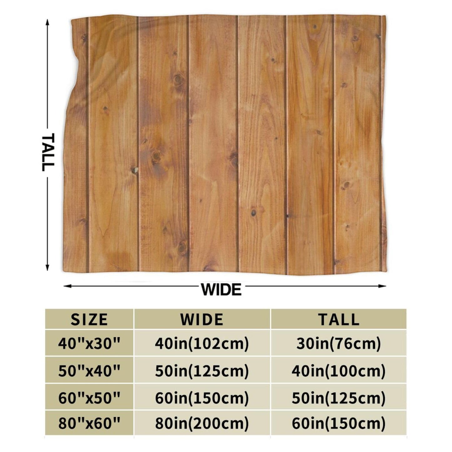 50"X40" Wooden Plank Texture Soft Flannel Blanket - Lightweight and Quick Drying, Used for Home, Travel, Camping