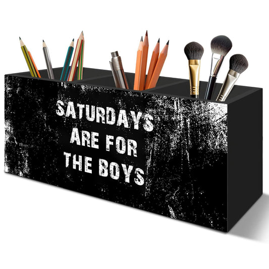 LIANGEAGOM Boys Room Pen Pencil Holder Organizer for Desk Accessories, Kids Room Decor, Black Minimalist Wooden Box Signs Decorations for Kids Boys Room Bedroom Playroom Desk Tabletop