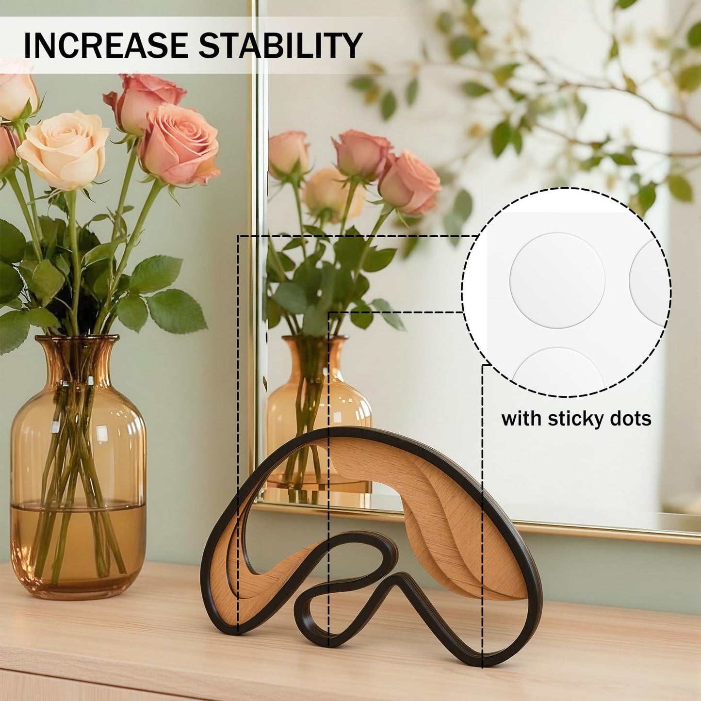 Fumete Mid-Century Modern Wood Abstract Sculpture Wooden Mountain Table Decoration Modern Home Decorative Objects for Mantel Bookshelf Dresser Living Room Office & Entryway Table Decorative