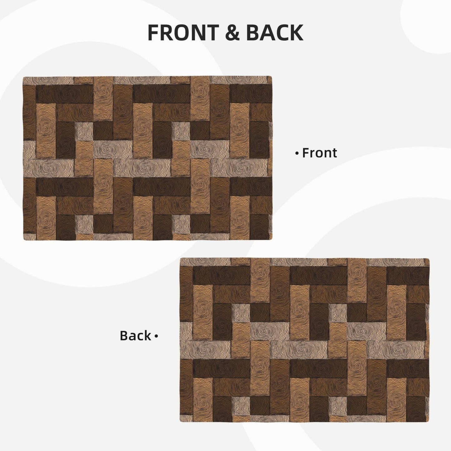 XALOGEER Brown Beige Placemats Set of 4 Parquet Pattern Wooden Style Linen Place Mat Washable Double Layer Table Mats for Kitchen Dining Decoration 12x18 Inch