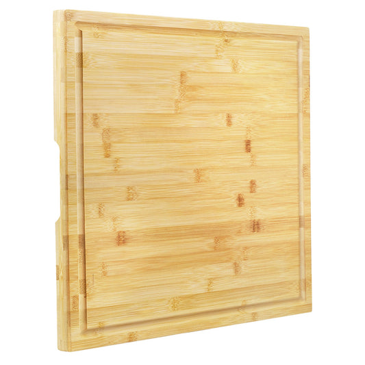 Utoplike Bamboo Cutting Board 20 x 20 inch, Large Wood Chopping Board for Kitchen, Meat, Vegetables, BBQ, Square Butcher Block with Juice Groove and handle, 1"Th