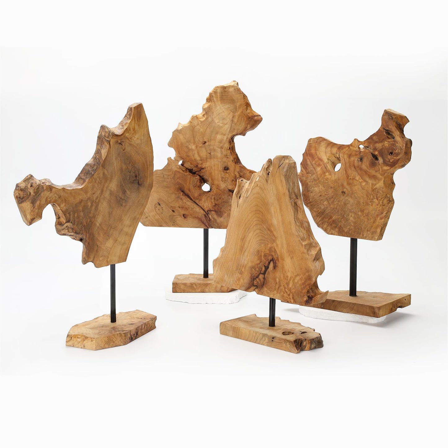 NAHARO Handcarved Root Wood Abstract Sculpture – Unique Rustic Tabletop Decor for Living Room,Entryway or Office, Eco-Friendly Wooden Art Gift