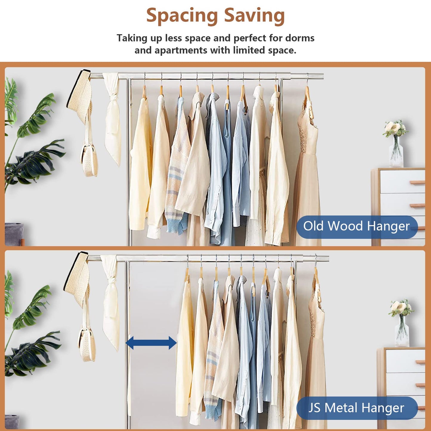 DEDU Wooden Hangers 24 Pack Lightweight, Coat Hangers for Closet Space Saving, Slim Wood with Soft Rubber Non Slip Strip for Wamisole, Wedding Dress, Sweater (Natural Finish)
