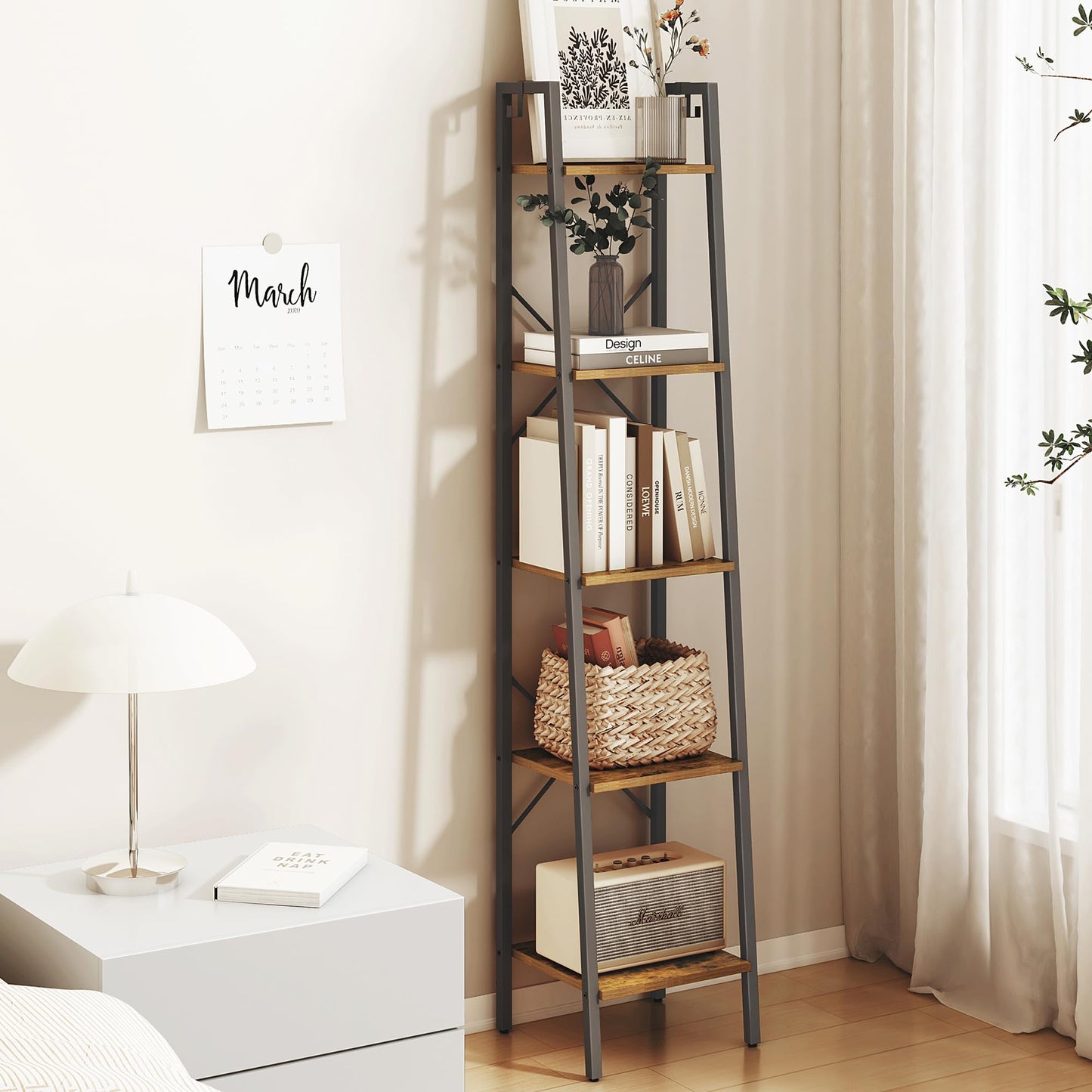 Hzuaneri Blanket Ladder and Ladder Shelf