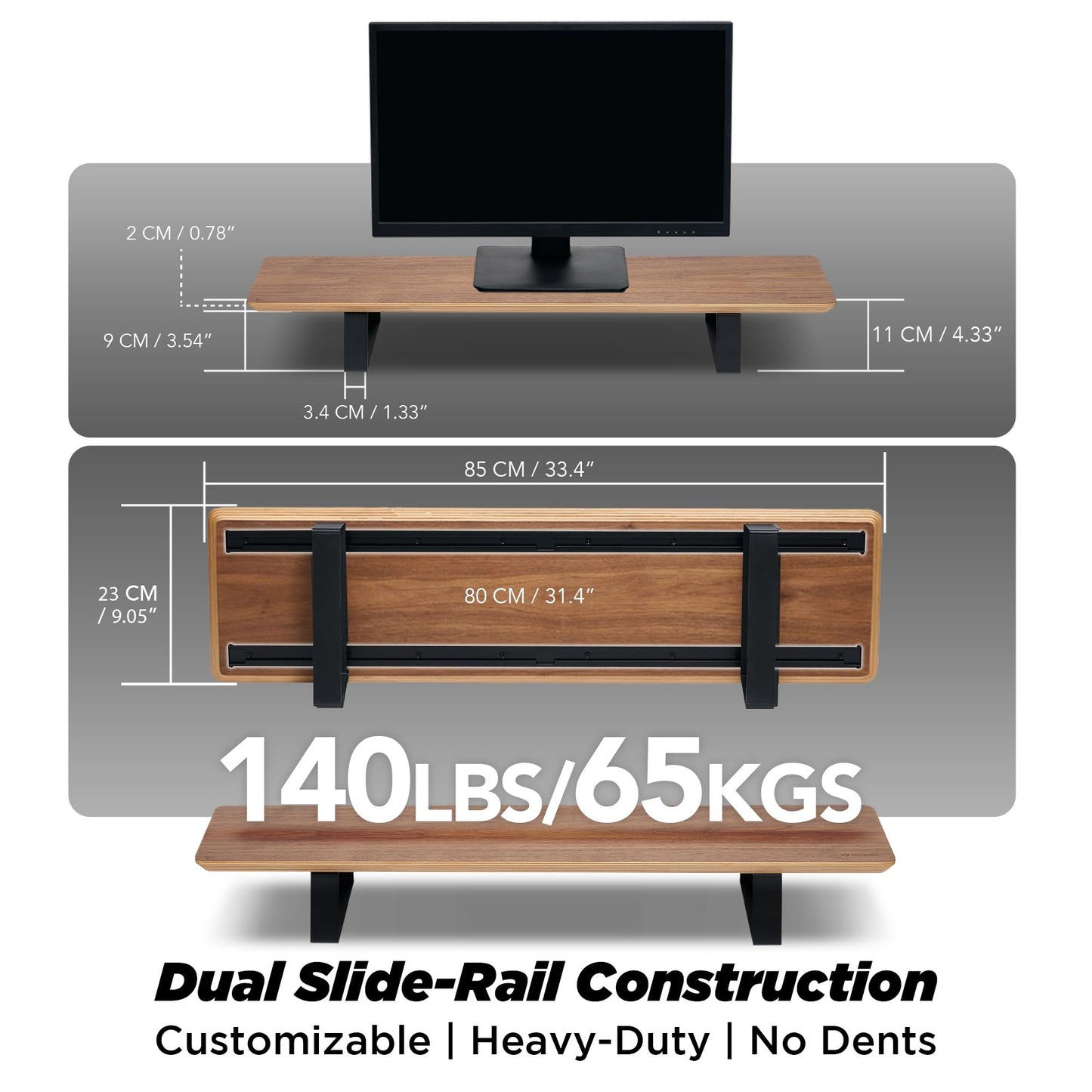 ULTRARM Moodular Wooden Monitor Stand Walnut with Add-on Accessories Phone Stand, Watch Stand, Cable Organizer, Tablet Stand