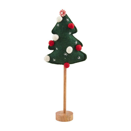 Mud Pie Felt Pom Pom Tree Sitter, Large, 17 1/2" x 7" Dia
