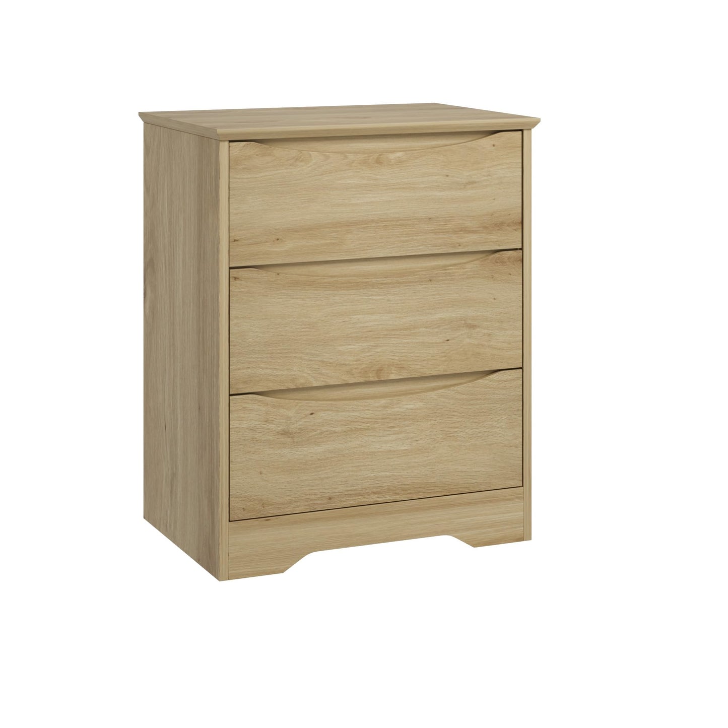 Garvee Wooden Dresser with 3 Drawers, Tall Modern Closet with Deep Storage, Large Chest of Drawers with Wide Top, Long Storage Dresser for Bedroom, Living Room, Hallway, Kids Room, Natural