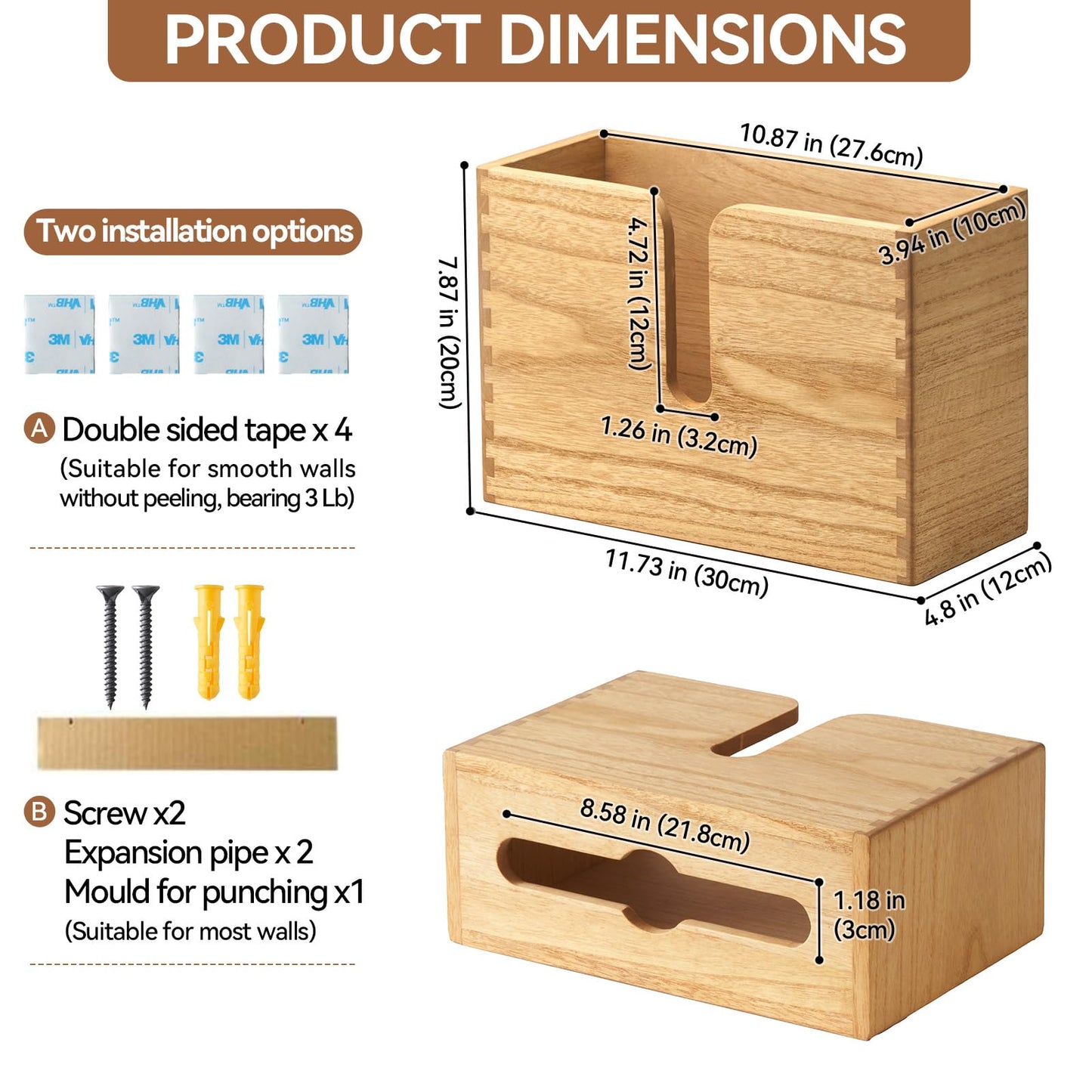 KIRIGEN Multifold Paper Towel Dispenser, Wall Mount or Countertop Natural