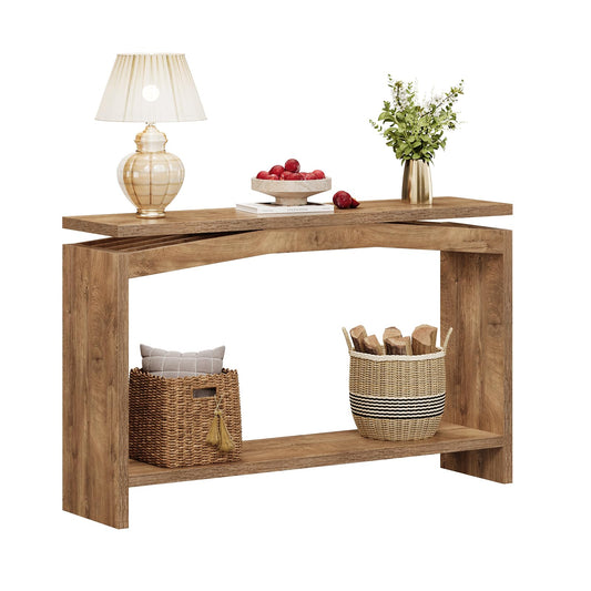 Welfuturer Console Tables for Entryway, 47.2 Inches Long Sofa Table Behind Couch with Storage Shelf, Farmhouse Wooden Entrance Table for Living Room, Hallway, Foyer