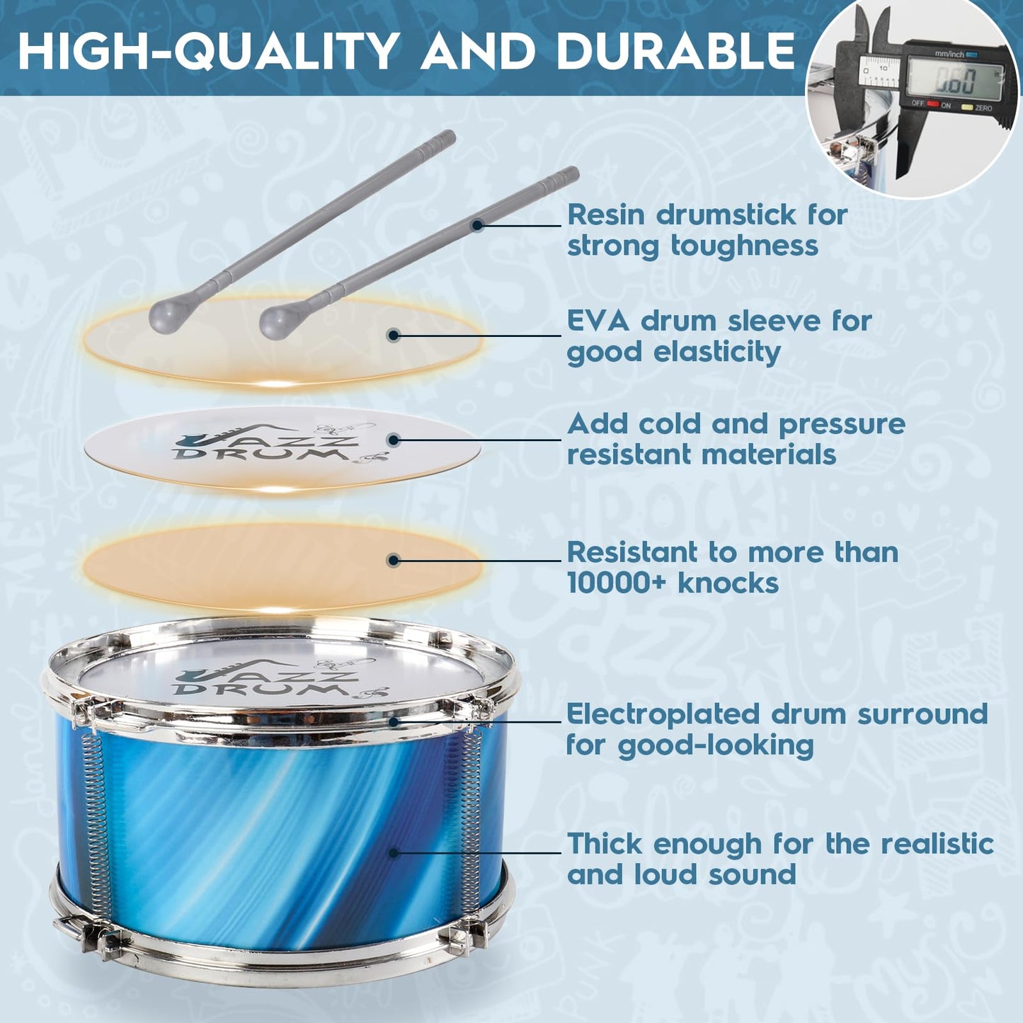 Kids Drum Set for Toddlers (15-Piece), Drum Set for Kids Age 3-5, Musical Toys for Boys Girls, Birthday for Kids, Drum Kit Instrument for Beginner Music Practice w/ 4 Lights
