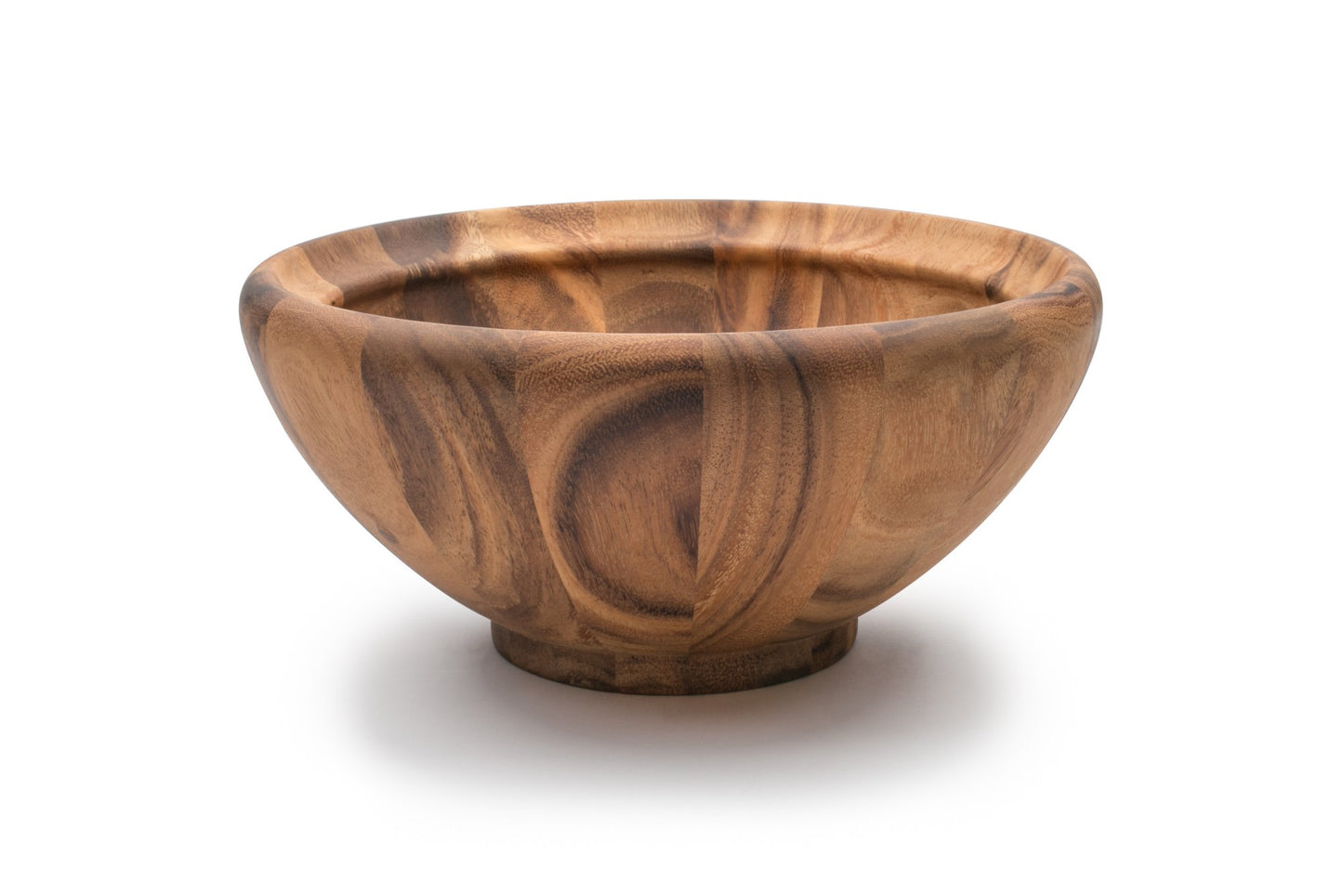 Ironwood Gourmet Acacia Wood Salad Bowl, Large 12" x 5" Salinas Fruit and Salad Bowl