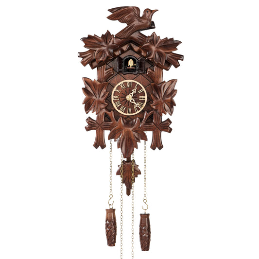 Cuckoopro Cuckoo Clock, Black Forest Style Wooden Pendulum Quartz Wall Clock, Volume Control, Night Silent, Gift Package, Professional Service