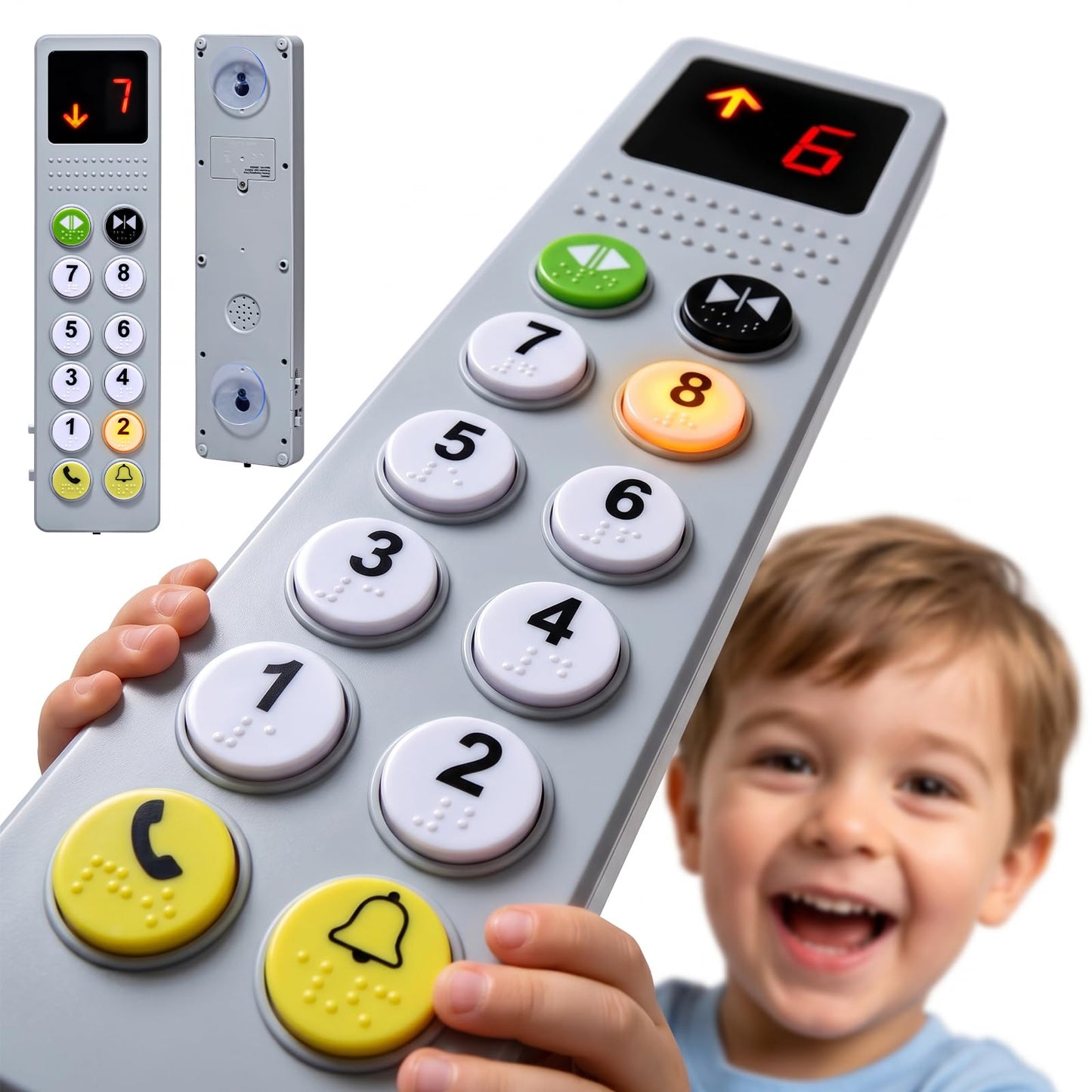 Civikids Elevator Activity Panel Toy for Toddlers, Musical Toy Sensory Busy Board with Lights Sounds Numbers, Montessori Toys for 2 Year Old Boys Girls, Toddler Travel Toys, Birthday Gift for Kids