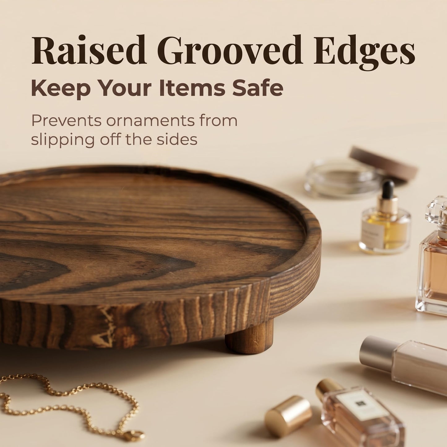 Knowearth 6 PCS 5/6/8 Inch Wooden Risers for Display Wood Pedestal Stand Round Mini Tray Stand Rustic Riser Tray Tiered Tray Decor for Party, Wedding, Birthday, Baby Shower
