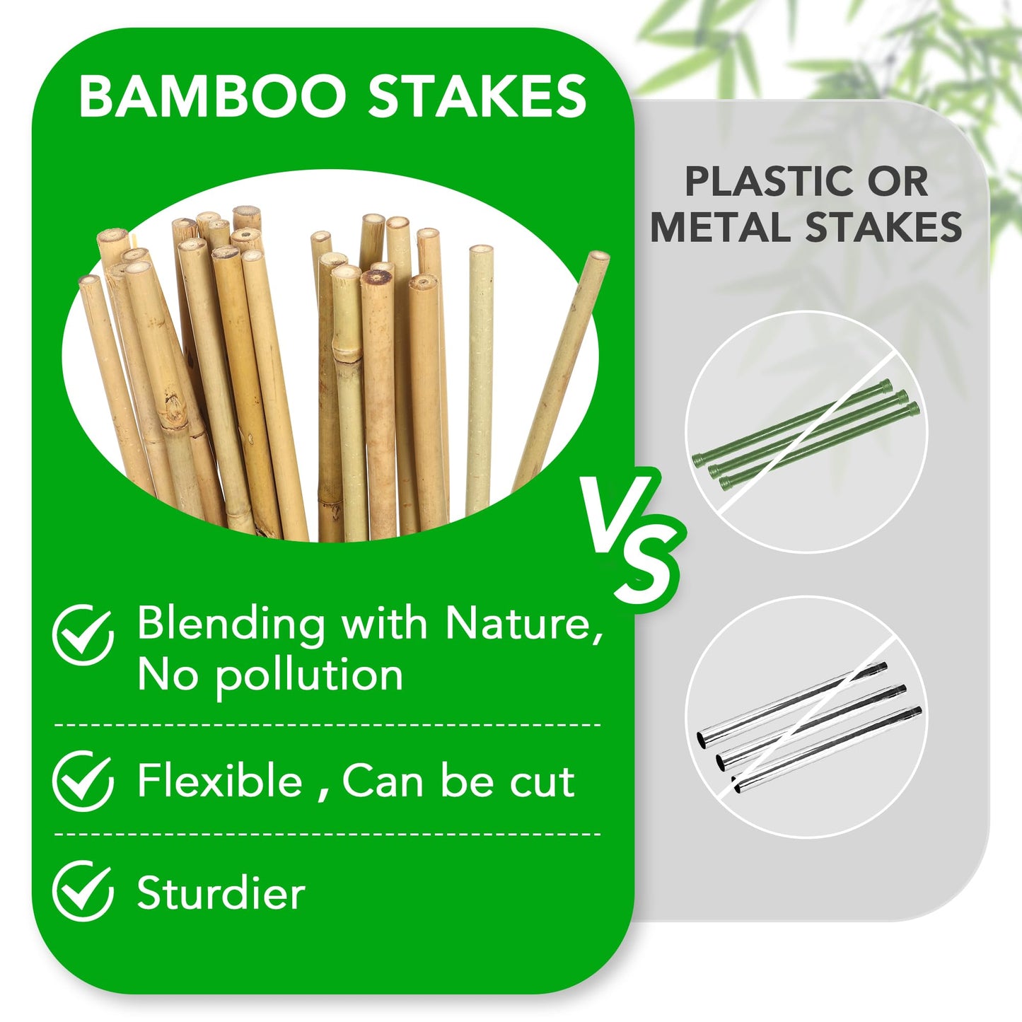 SWANGSA 55 Pack Bamboo Stakes for Plant 5 Feet(57.5inch) Bamboo Sticks for Garden Plant Support Stakes Poles for Tomatoes, Beans, Flowers, Trees, Indoor and Outdoor Climbing Plants
