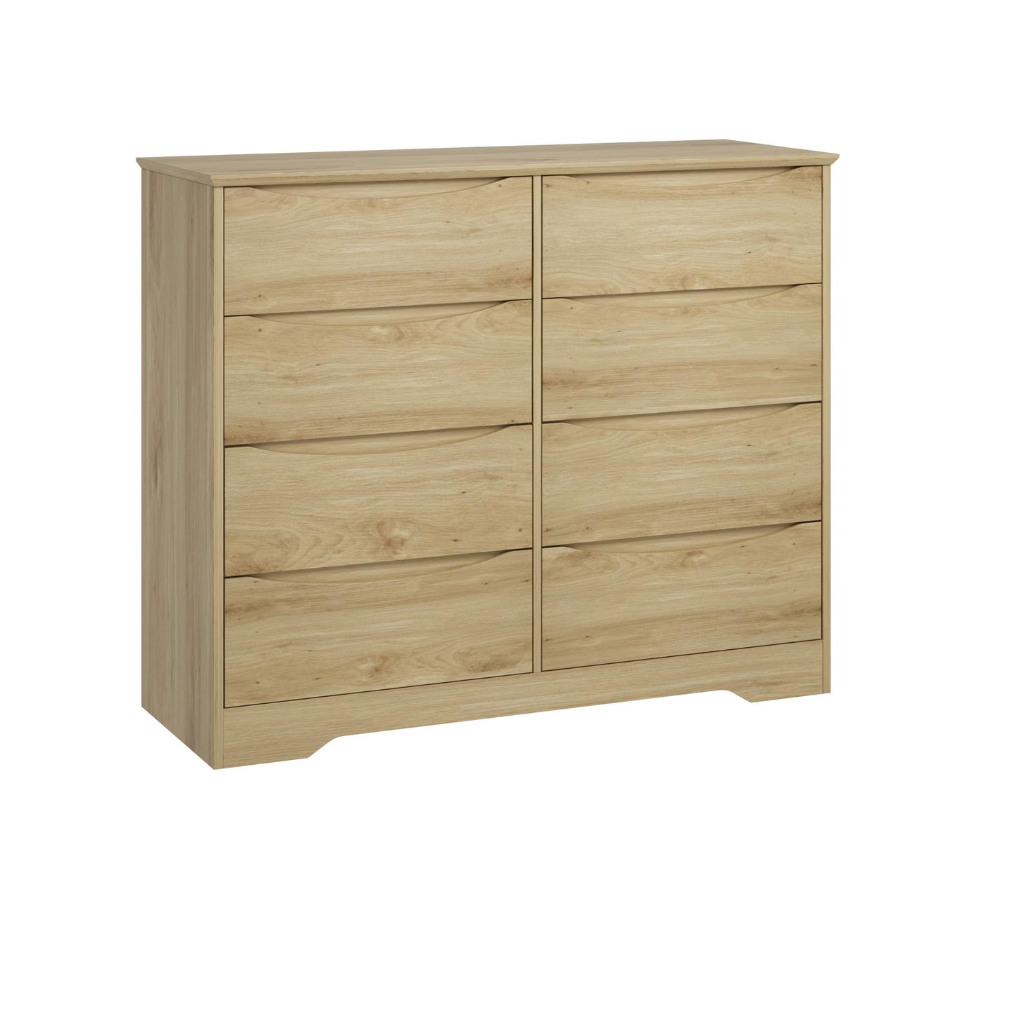 Garvee Wooden Dresser with 8 Drawers, Tall Modern Closet with Deep Storage, Large Chest of Drawers with Wide Top, Long Storage Dresser for Bedroom, Living Room, Hallway, Kids Room, Natural