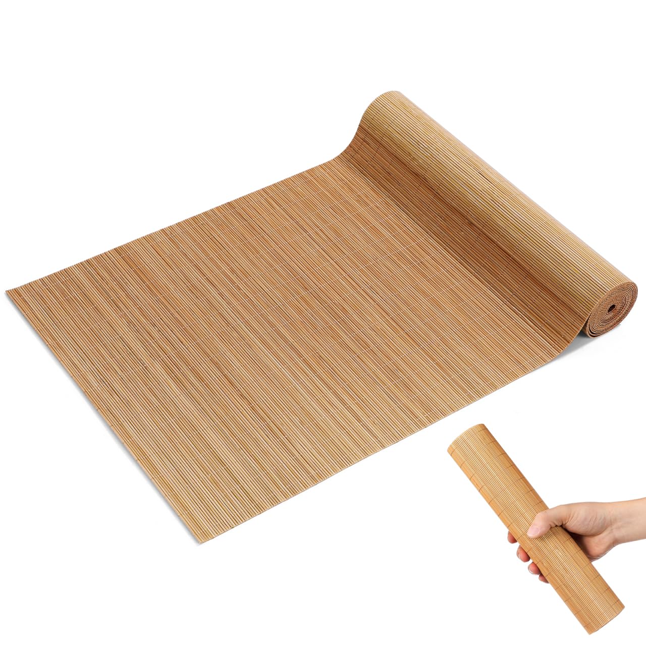 ULTECHNOVO Natural Bamboo Table Runner Cuttable Dining Mat Heat Resistant Bamboo Placemat Roll for Kitchen Table Decoration Tea Ceremony