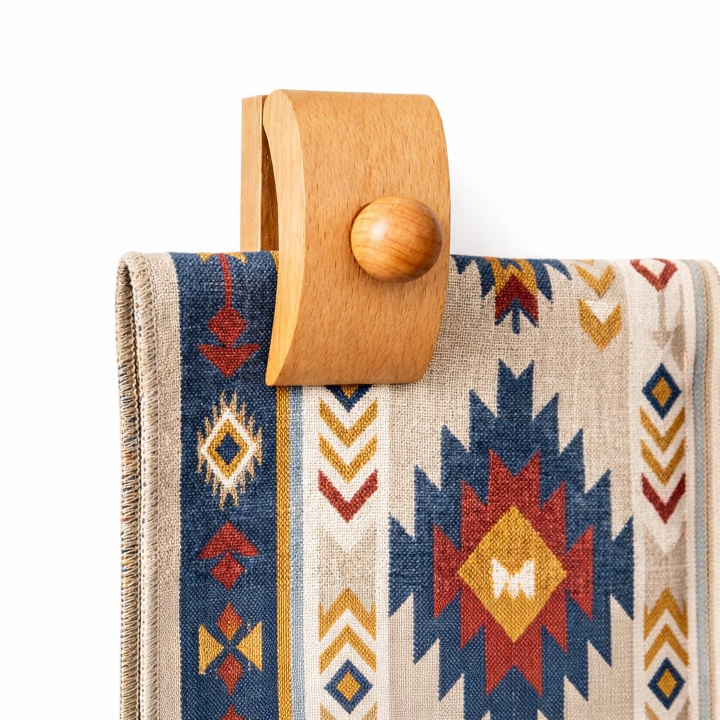 Blanket Hanger for Wall Decor, 4 Pack Solid Beech Wood Blanket Holders with Screws, Wooden Quilt & Tapestry Hangers for Blankets and Throws (Natural Beech)