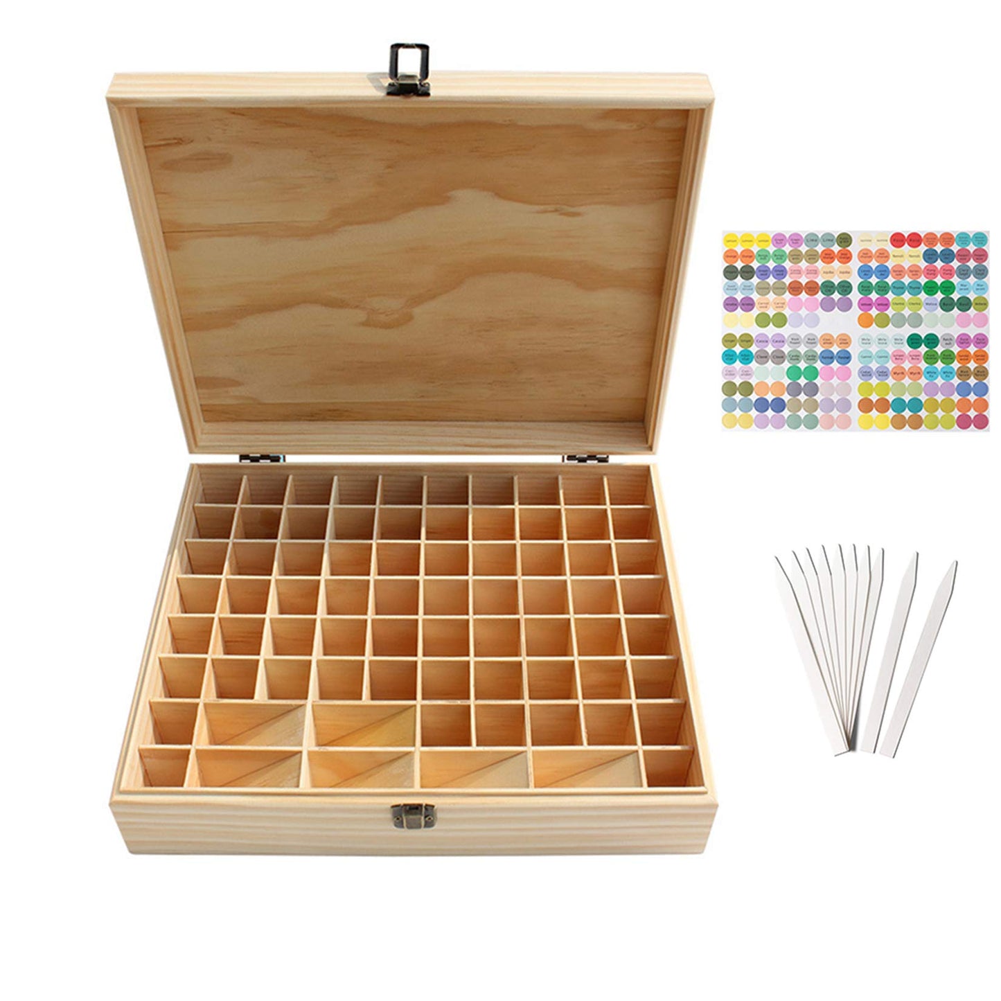 Pure Vie Wooden Essential Oil Storage Box Home Fragrance Carrier Case, Holds 74 Bottle (Fits 5-20ml) - Aromatherapy Organizer Makeup Nail Polish Perfume Container - Keep Your Oil Safe & Space Saver