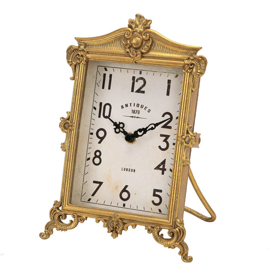 NIKKY HOME Vintage Small Gold Table Clock, Victorian Decorative Desk Clock