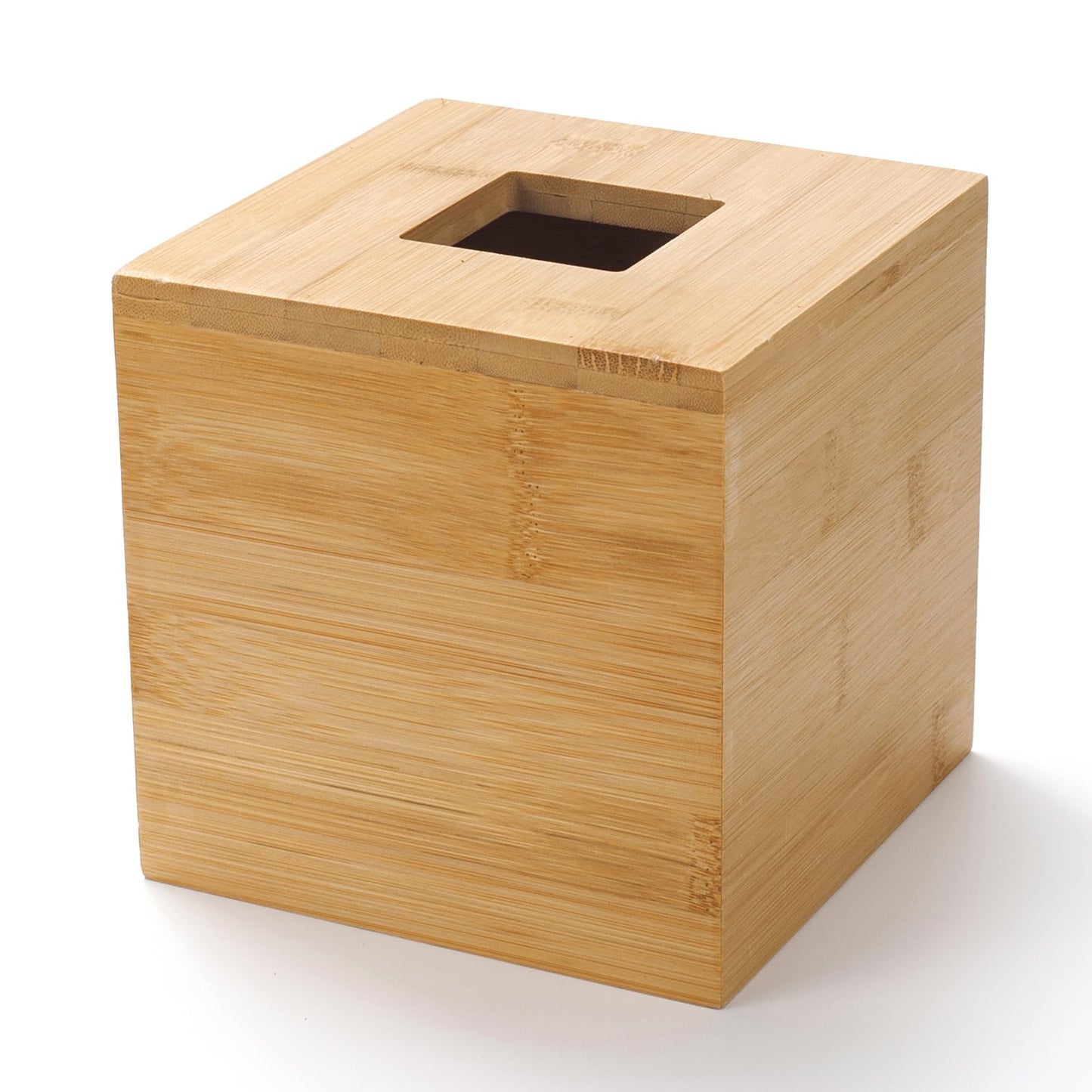 Bamboo Tissue Box Cover, Square Wood Tissue Box Holder, Wooden Facial Paper Holder for Bathroom, Bedroom, Dinner Table, Office (Square - 1 Pack)