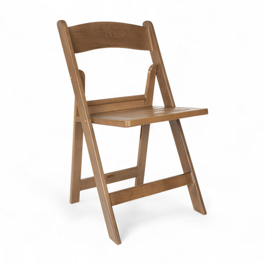 Flash Furniture Hercules Commercial Indoor/Outdoor Folding Event Chair, Wood Look, Weather-Resistant, Lightweight Design, Versatile Use, Chestnut
