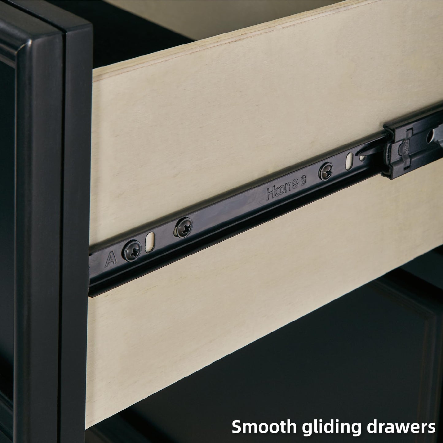 Signature Design by Ashley Lanolee Black Chest of Drawers, Tall Dresser, 5-Drawer Wooden Dresser for Bedroom, 36" W x 17" D x 50" H