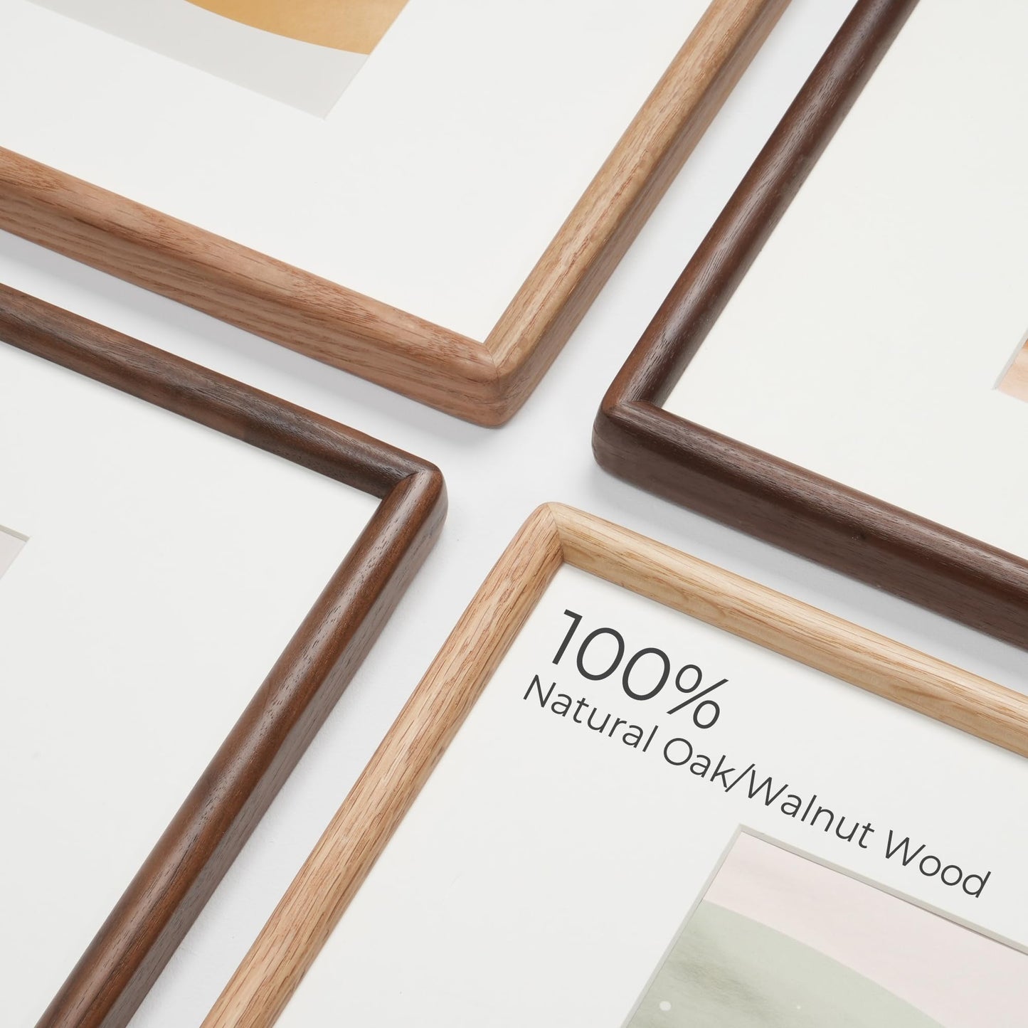 8.5x11 Walnut Picture Frame with Tempered Glass, Solid Walnut Wood Photo Frame with Mat for 6x8, 8.5 by 11 Picture Frame for Diploma, Natural Wooden Picture Frame for Home Decor Wall Mount or Table