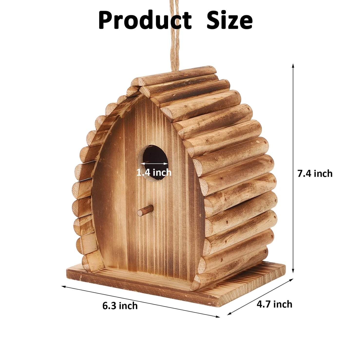 wyicwyp Bird House for Outside Hanging Natural Wooden Birdhouse