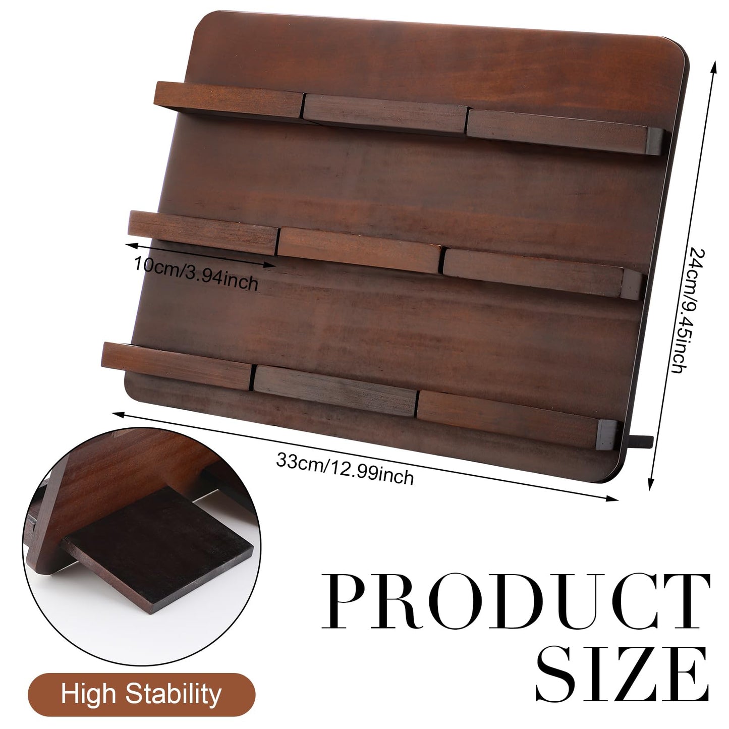 Leinuosen 3 Tie Wood Business Card Holder for Desk 9 Slot Wooden Business Card Display Stand Multiple 3 Tie Detachable Organizer for Desktop Office Home Exhibition Meeting (9.45 x 13 Inch)