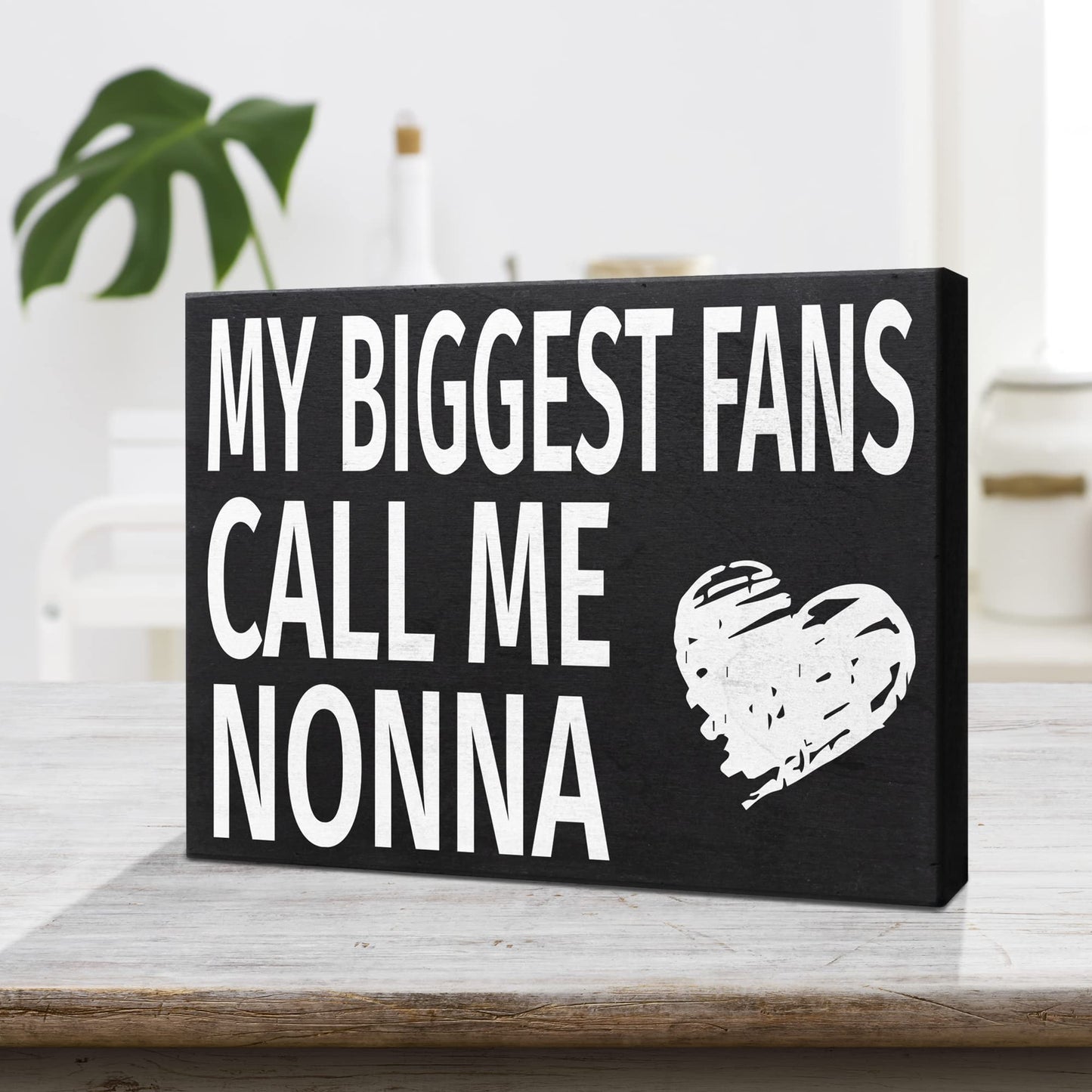 JennyGems Nonna Gifts, My Biggest Fans Call Me Nonna Wooden Sign, Wall Hanging and Shelf Decor, American Made