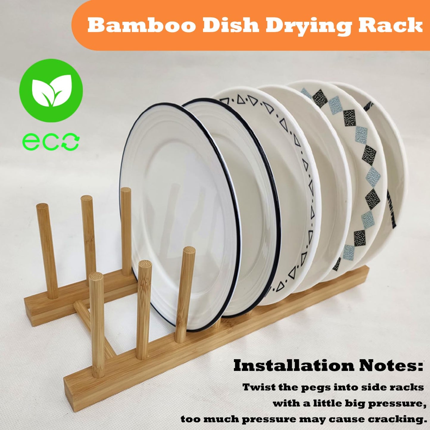 Yuixoseu 4 Pcs Bamboo Wooden Dish Drying Rack, Plate Organizer for Cabinet Space Saver and Kitchen Counter, Cutting Board Organizer for Pot Lid, Bowl, Cup, Book and More