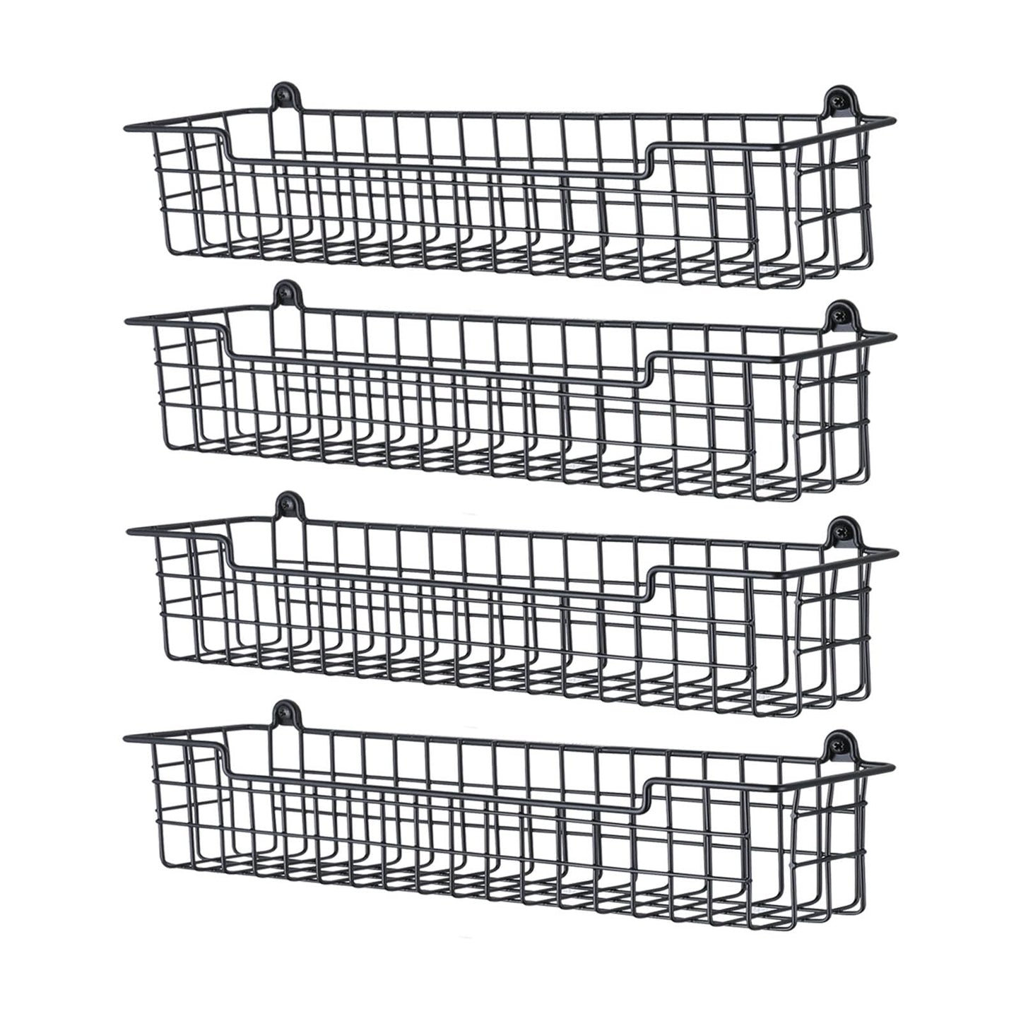 GUUKAR Spice Rack Organizer Wall Mount, Spice Organization Storage Shelf for Cabinet Door, 4 Packs Wall Spice Rack Saving Space for Kitchen, Black