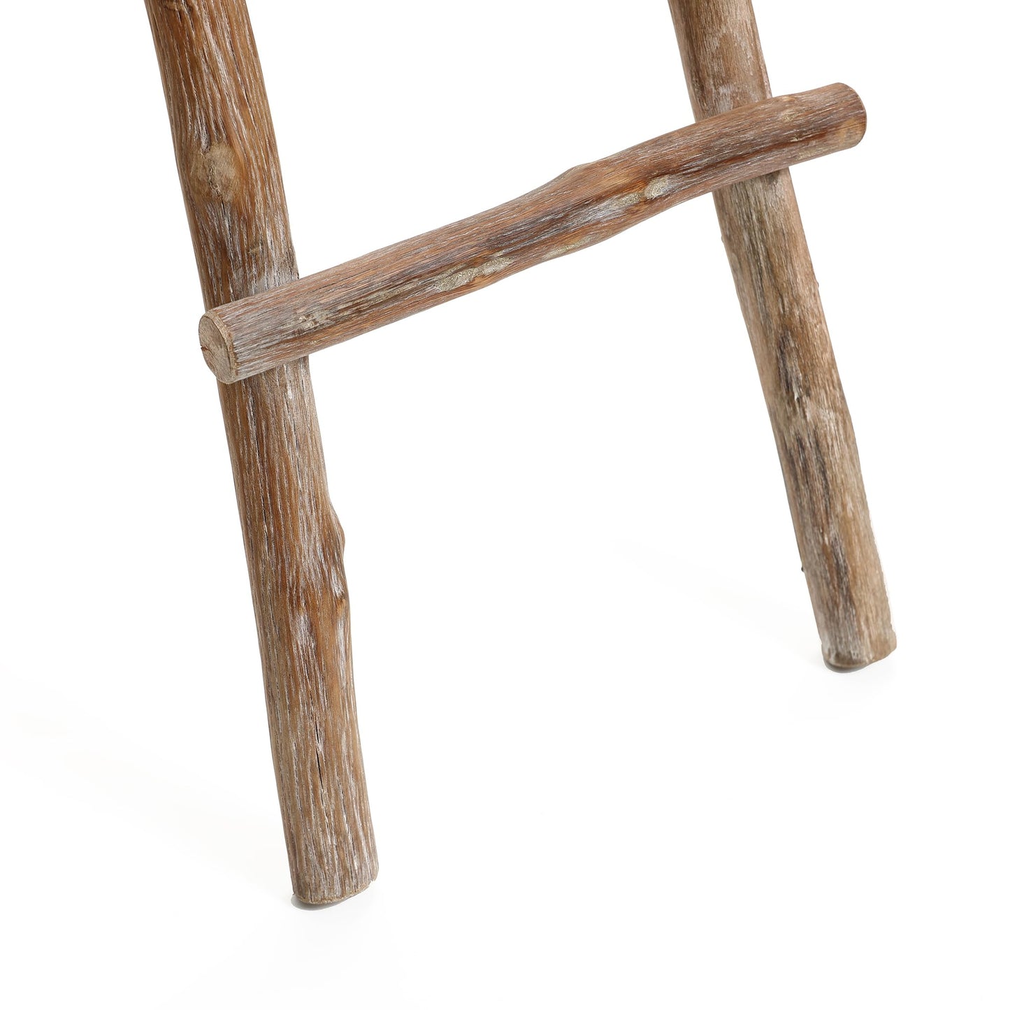 LuxenHome 60-Inch Tall Solid Wood Natural 4-Rung Blanket Ladder