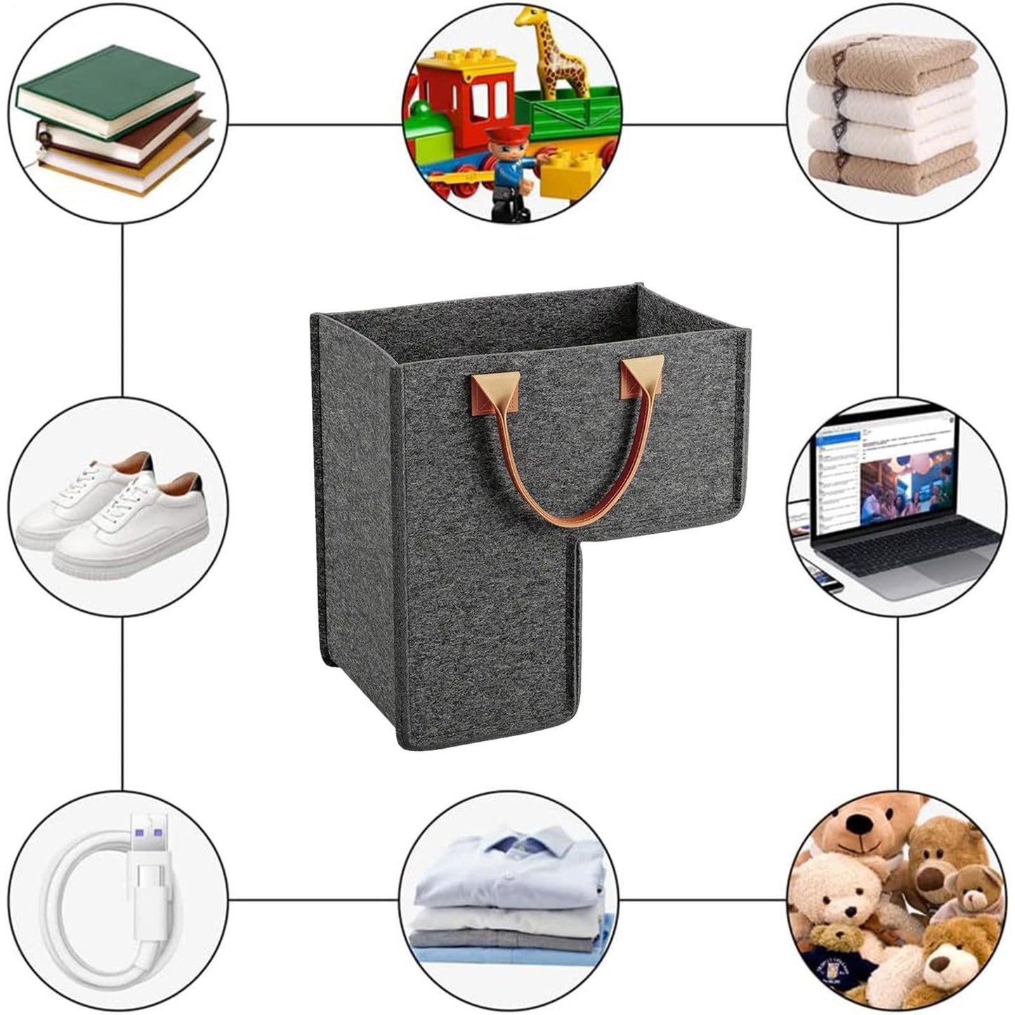 Stair Basket - Laundry Basket, Space-Saving Closet Storage | Carpeted Stairs Closet Storage with Handle for Wooden Staircase Carpeted Stairway Household Apartment