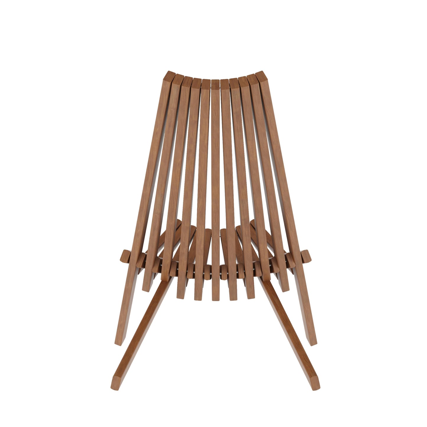 Flash Furniture Delia Commercial Indoor/Outdoor Wood Folding Chair, Low Profile Lounge for Patio, Porch, or Garden, Versatile Weather-Resistant Acacia Wood, Brown