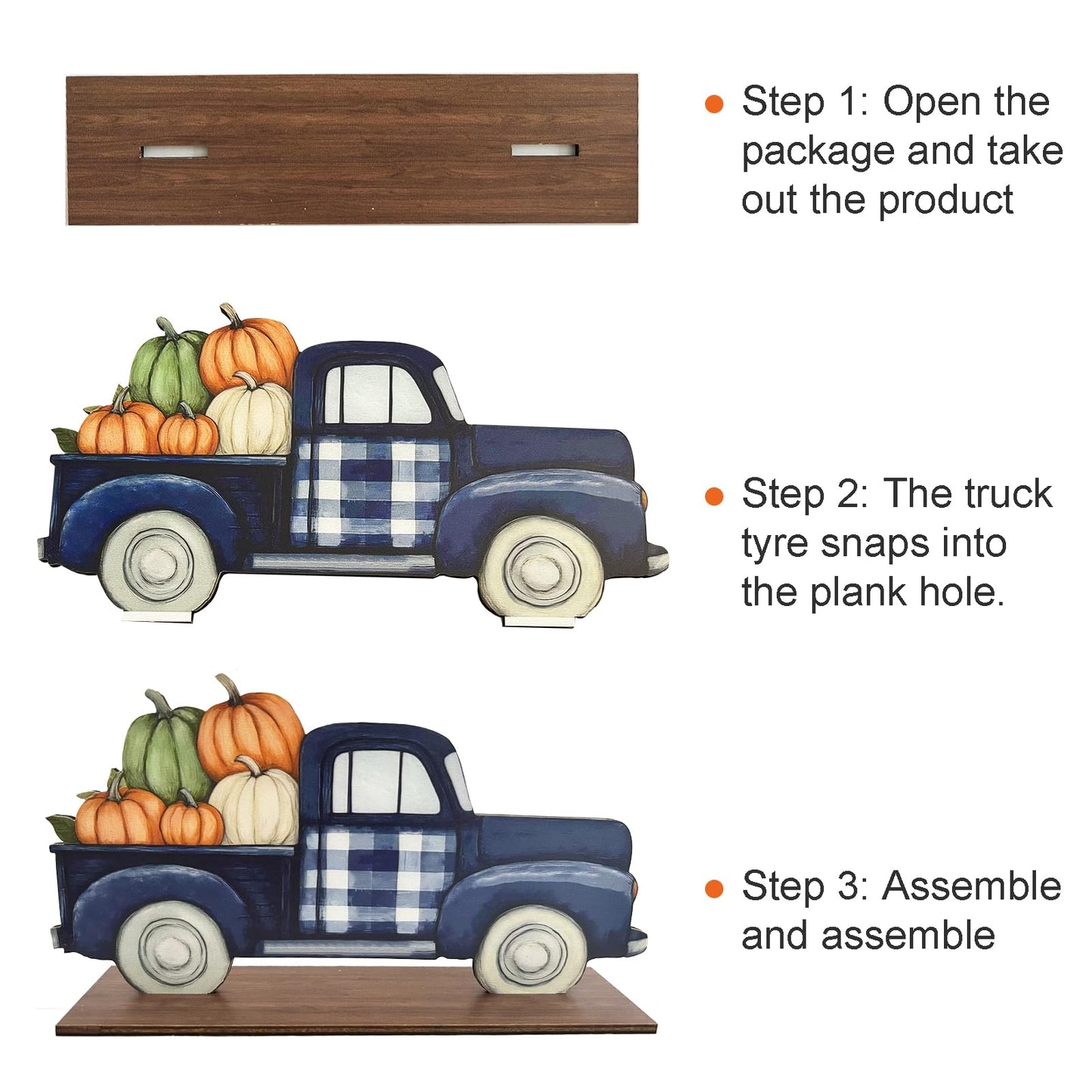 Autumn Wooden Desktop Decor Harvest Car Sign Halloween Pumpkins fall decorations Thanksgiving Table Decorations for Home,Farmhouse,Office,Garden