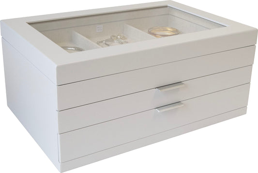 Mele and Co Misty Wooden Jewelry Box with Glass Lid