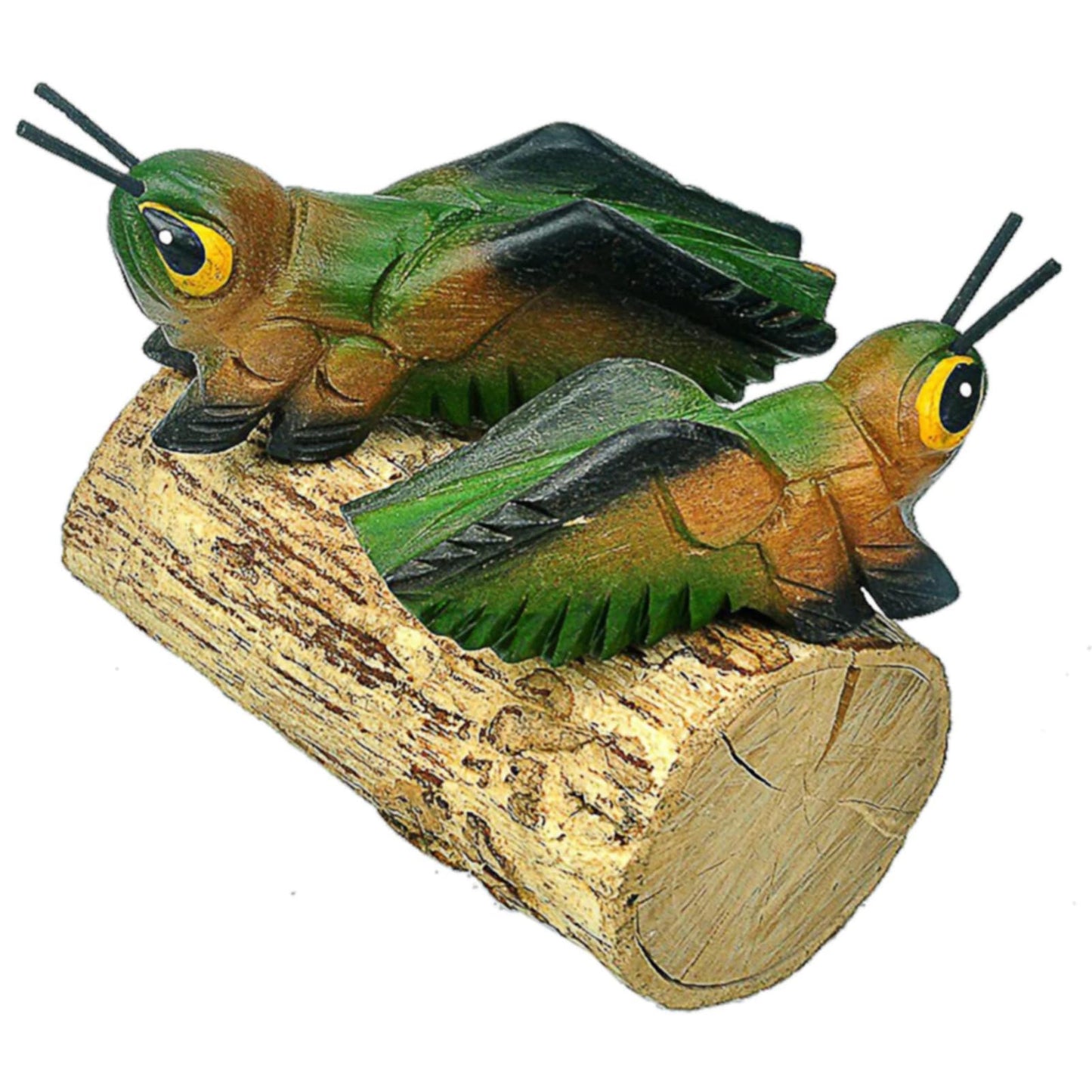 GOGHOST 3 Pcs Handmade Wooden Guiro Animal Set (Small), 3 Inch Wooden Frog, 4 Inch Wooden Cricket, and 2.3 Inch Wooden Owl Whistle, Guerrero Percussion Instruments Artistic Craft