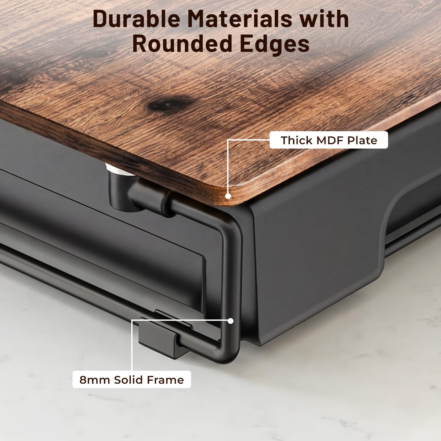 EVERIE Wooden Coffee Pod Storage Drawer for Nespresso VertuoLine Capsules, Large Capacity Countertop Coffee Station Organizer, Rustic Brown