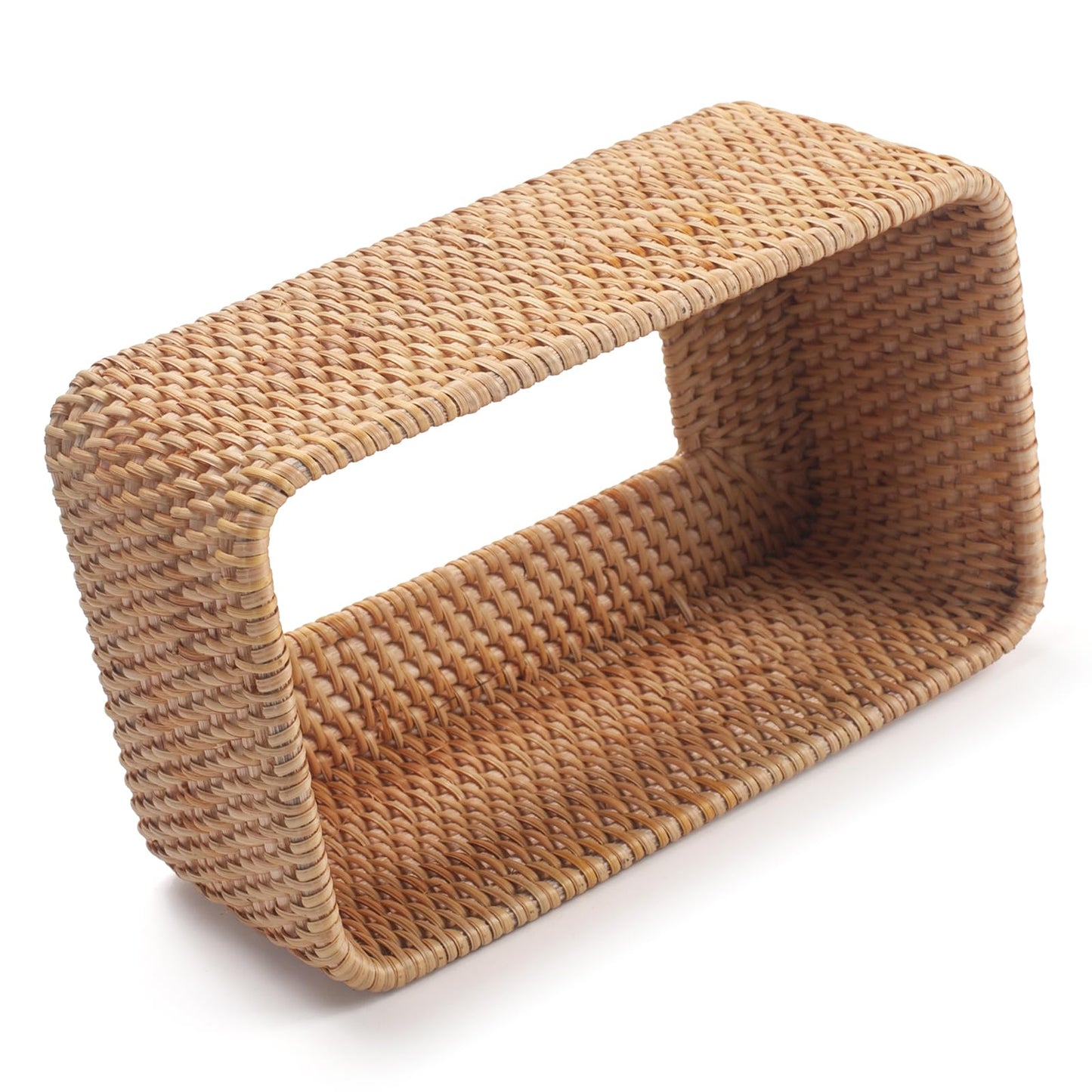 Rattan Tissue Box Cover, Rectangular Wicker Tissue Box Holder, Decorative Woven Facial Tissue Holder for Bathroom, Kitchen, Living Room, Bedroom (Natural)