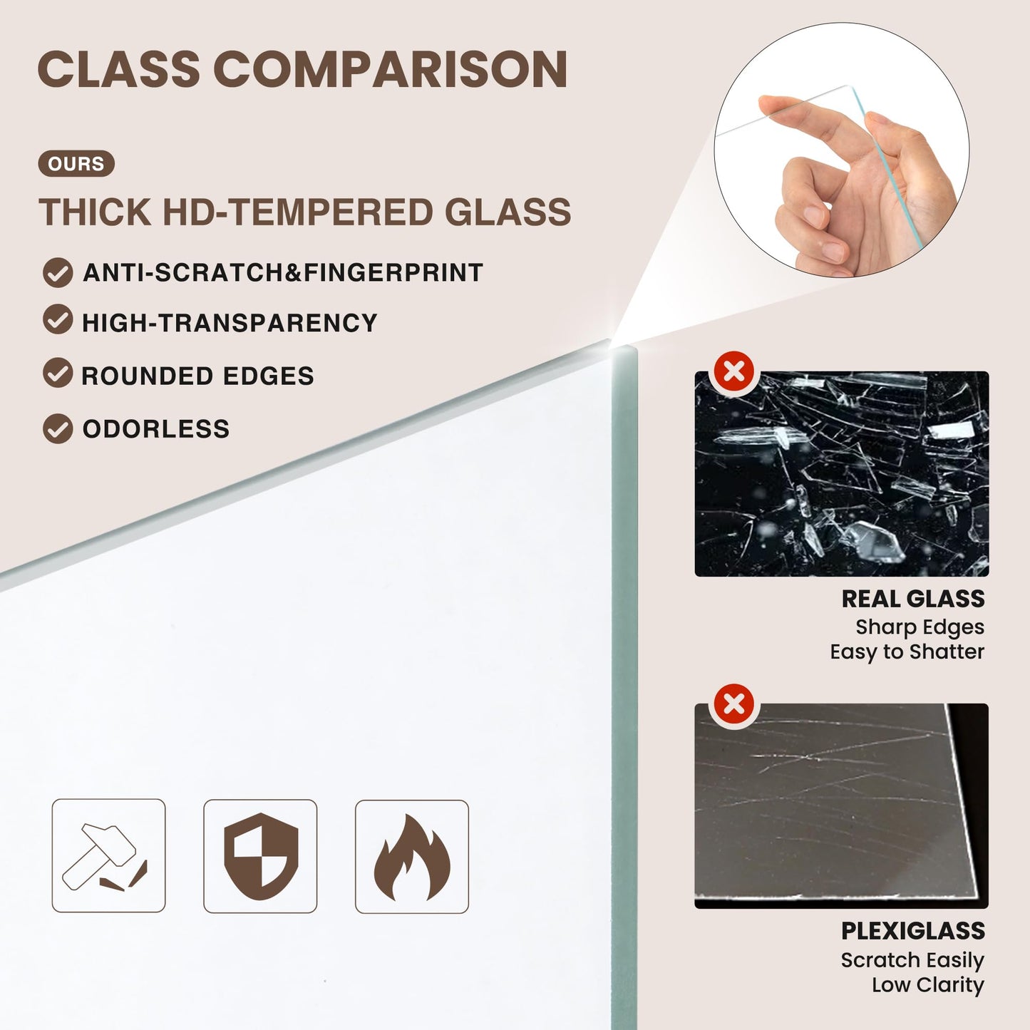 RICHFOCUS 8.5x11 Picture Frame, Natural Solid Walnut Wood Picture Frame with High Tempered Glass, Handcrafted Rounded Corner 8.5 by 11 Wooden Frame Matted to 6x8 Photo for Wall & Tabletop Display