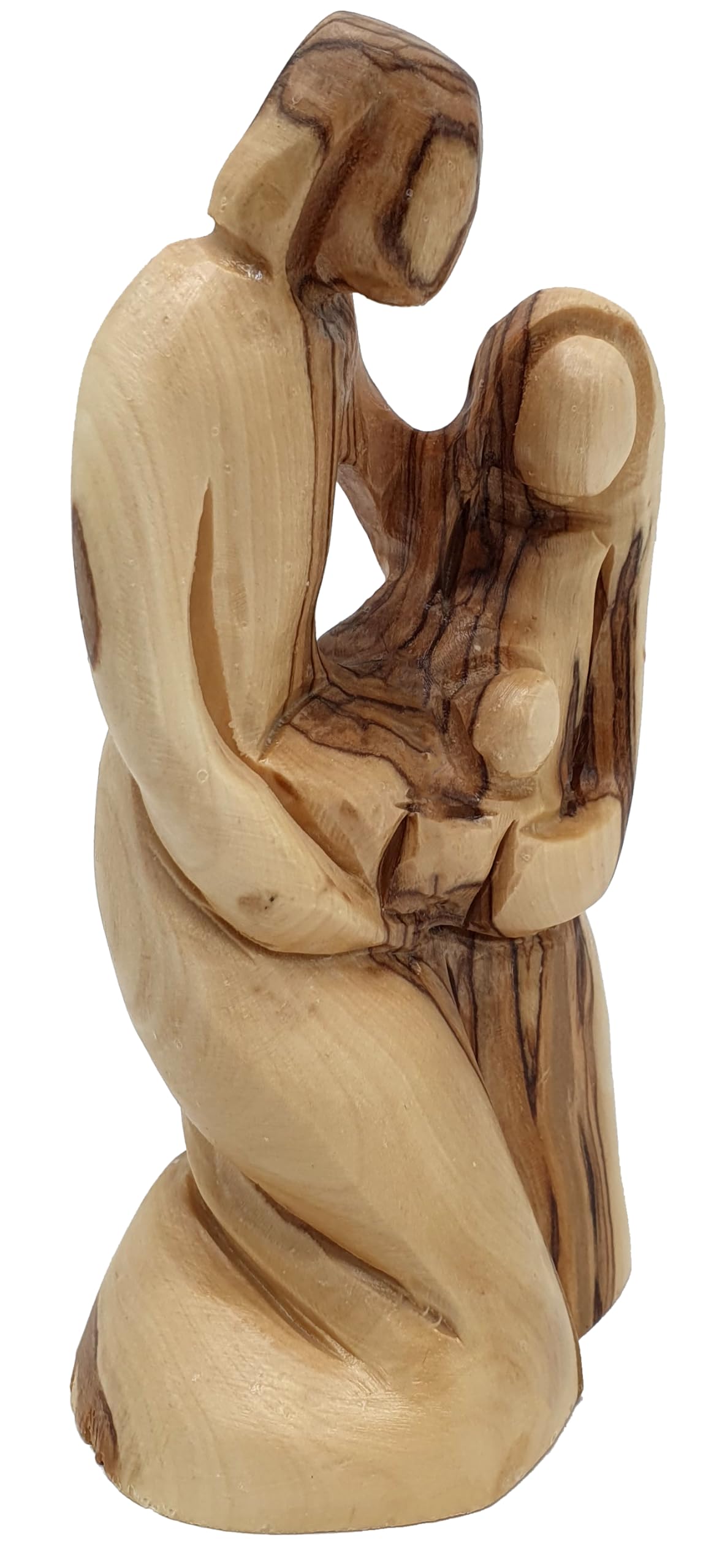 Zuluf Solid Olive Wood Holy Family Figurine 5.5" – Hand-Carved Nativity Statue for Christmas Decor – Catholic Art Piece for Home, Church Table, or Office Display – HOF010